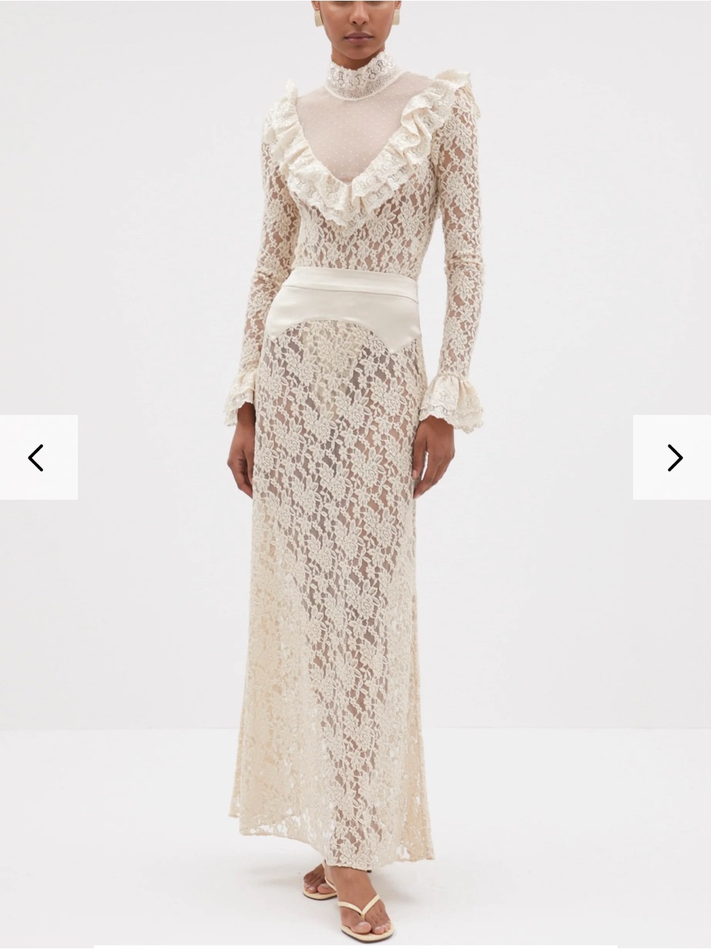 NWT Rōari Set/Coord Laila Lace Maxi Skirt Set in Cream/Champagne